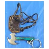 Damascus Keychain Hatchet w/Sheath, New