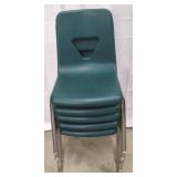 Stacking Chairs, Green [X5]