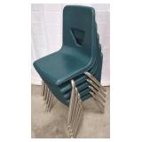 Stacking Chairs, Green [X5]