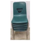 Stacking Chairs, Green [X5]