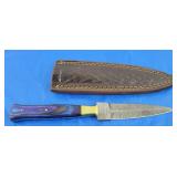 Damascus Boot Dagger w/Sheath, New