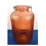 Tangerine Glass Candle Lantern