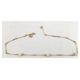 Gold Tone 3 Pearl Choker Necklace