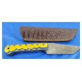 Damascus Knife w/Sheath, New