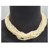 Multi-Strand Freshwater Pearl Choker Necklace