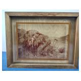 Frederick Remington Print on Glass Shadowbox
