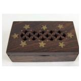 Wood & Brass Small Trinket Box
