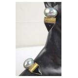 Sterling 18K & Onyx Earrings