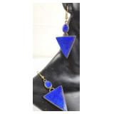 Lapis Geometric Earrings