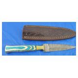 Damascus Boot Dagger w/Sheath, New
