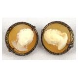 Vtg Cameo Earrings