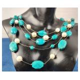 Natural Turquoise & Pearl Necklace