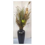 Black Ceramic Vase, Floral Arrangement