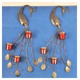 Peacock Wall Candle Holders [x2]