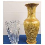 Crystal Heart Vase & Ceramic Vase