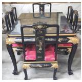 Oriental Black Lacquer Dining Set