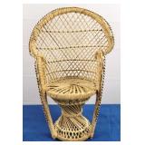 Decorative Peacock Wicker Chair - Doll Size
