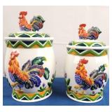 Rooster 2pc Ceramic Canister Set