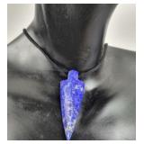 Sodalite Arrowhead on Cord Necklace