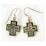 Sterling "WWJD?" Cross Earrings