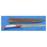 Damascus Boning Knife w/Sheath, New