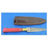 Damascus Boot Dagger w/Sheath, New