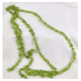 Peridot String of Nugget Beads, 48"L