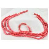 Pink Bamboo Coral 15" Bead Strings (3)