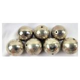 Sterling Etched Globe Balls (7) 20mm