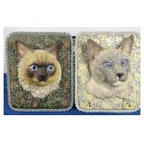Siamese Cat Wall Plaque w/ Key Hooks (2)