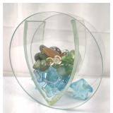 Glass Vase with Starfish Beads & Colors Beads