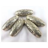 Sterling 1.5" Barrel Beads (5)