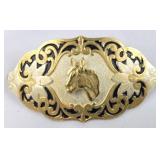 Silver & Gold Tone Horsehead Barrette