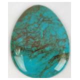 Blue Turquoise Egg Shape Stone, 1.75" x 1.25"