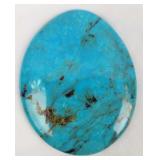 Blue Turquoise Egg Shape Stone, 2.5" x 1.75"