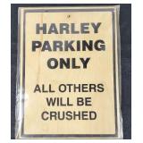 Wood Harley Davidson Parking Sign