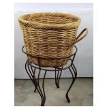 Large Storage Basket on Metal Stand