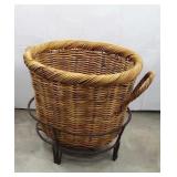 Large Storage Basket on Metal Stand