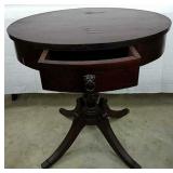 Antique Mahogany Drum Table w/Drawer