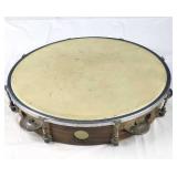 Vintage Wood Tambourine w/Original Skin