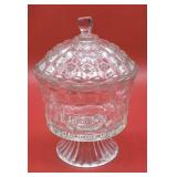 Glass Covered Candy Jar - 8"H