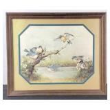 Bluebirds Print by Margie Morrow 1983