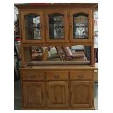 Oak Buffet w/Mirrored Hutch