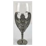 Myths & Legends Pewter Dragon on Wine Goblet