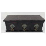 Wooden Storage Box w/3 Drawers