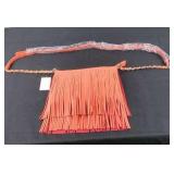 Orange Fringed Cross Body Purse