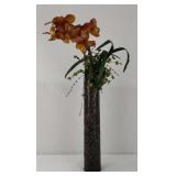 Lg Silk Irises Arrangement in Hammered Metal Vase