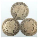 1894-S,1899-O Barber Half-Dollars (3)