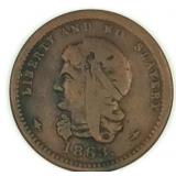 1863 "Liberty and No Slavery" Civil War Token