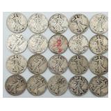 Mixed Walking Liberty Half Dollars (20)